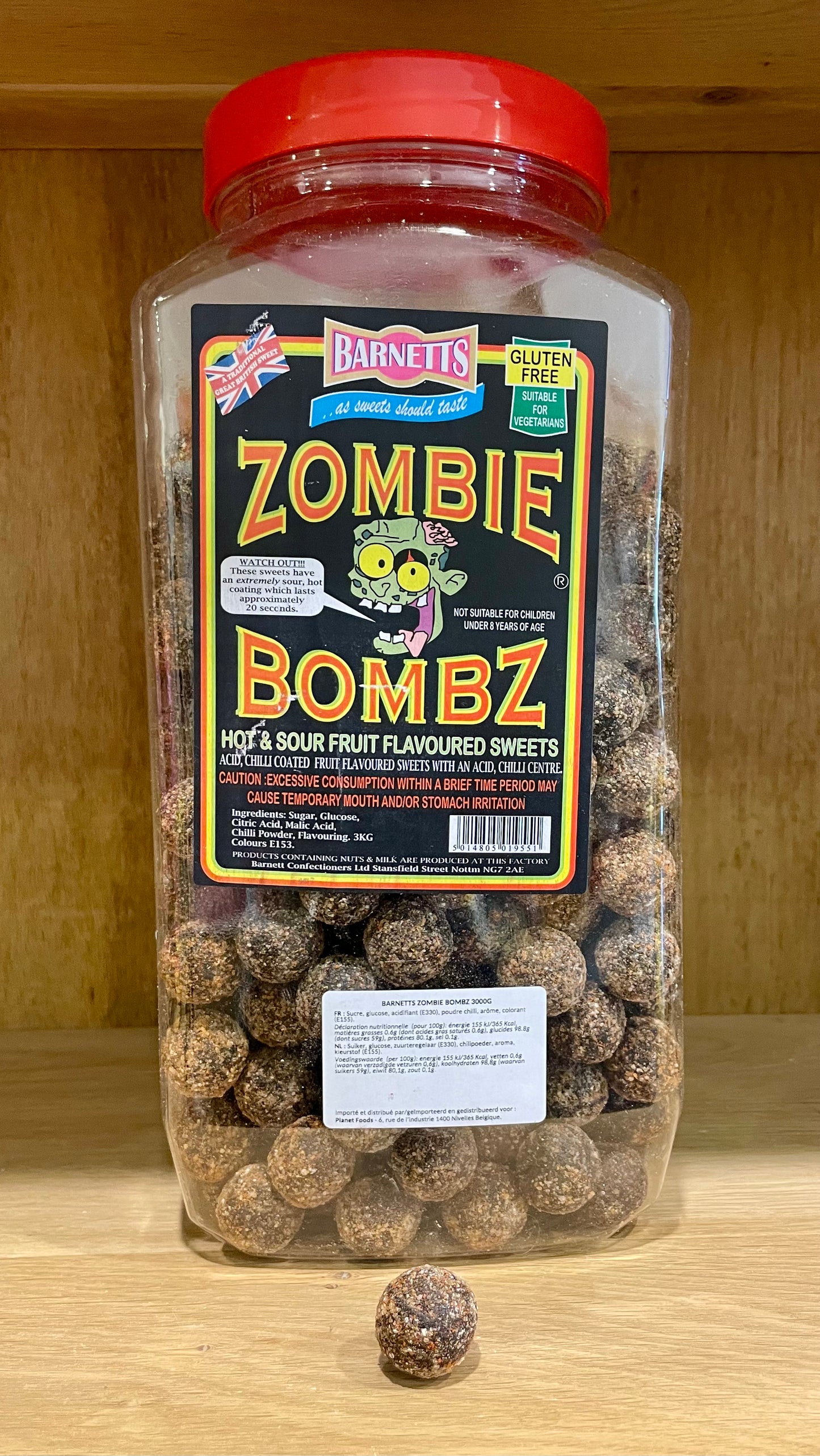 Barnetts Mega Sour Zombie Bombz ( bonbons le plus sûr du monde) 1Pc