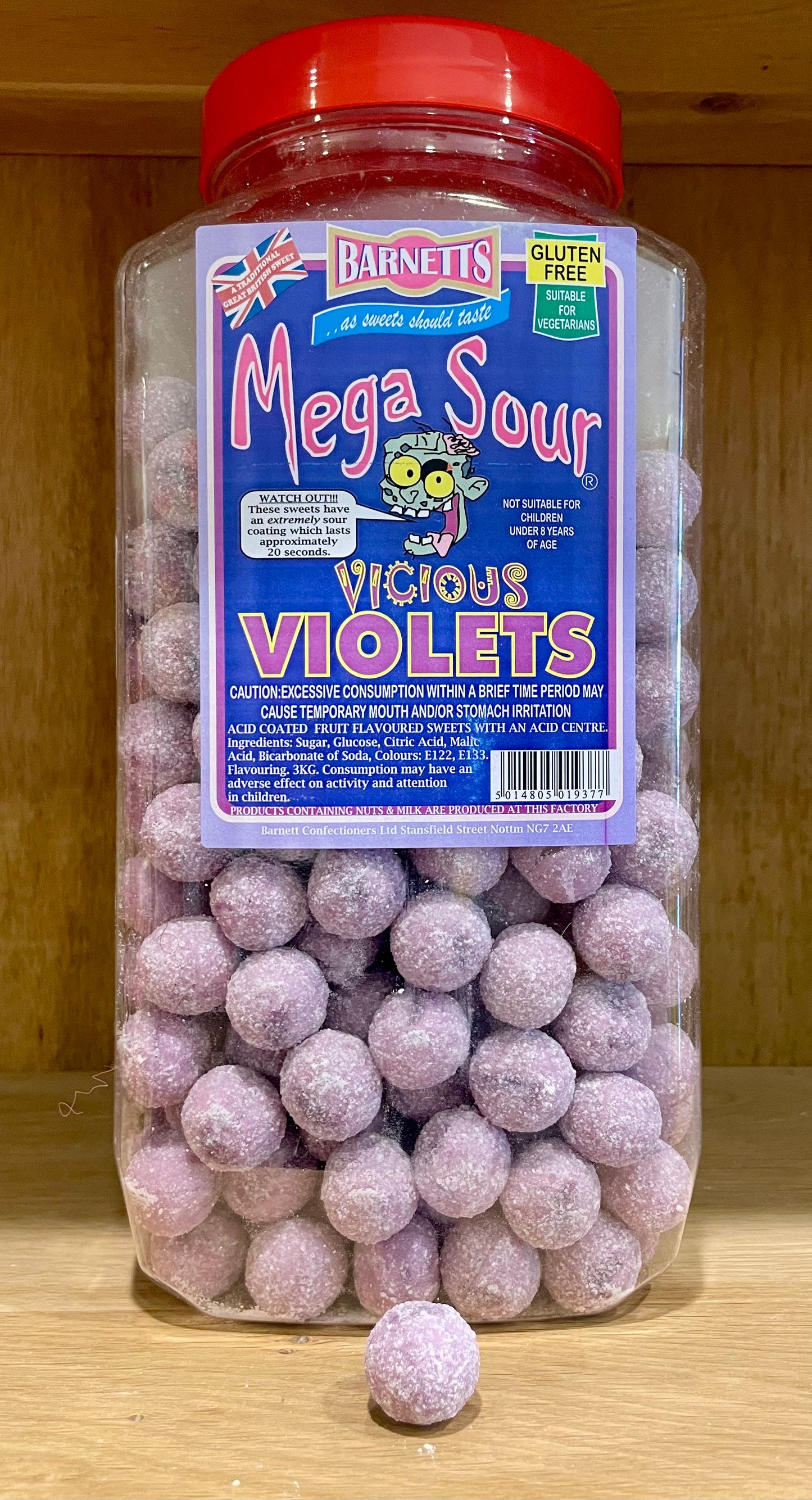 Barnetts Mega Sour Violette ( bonbons les plus surs du monde) 1Pc