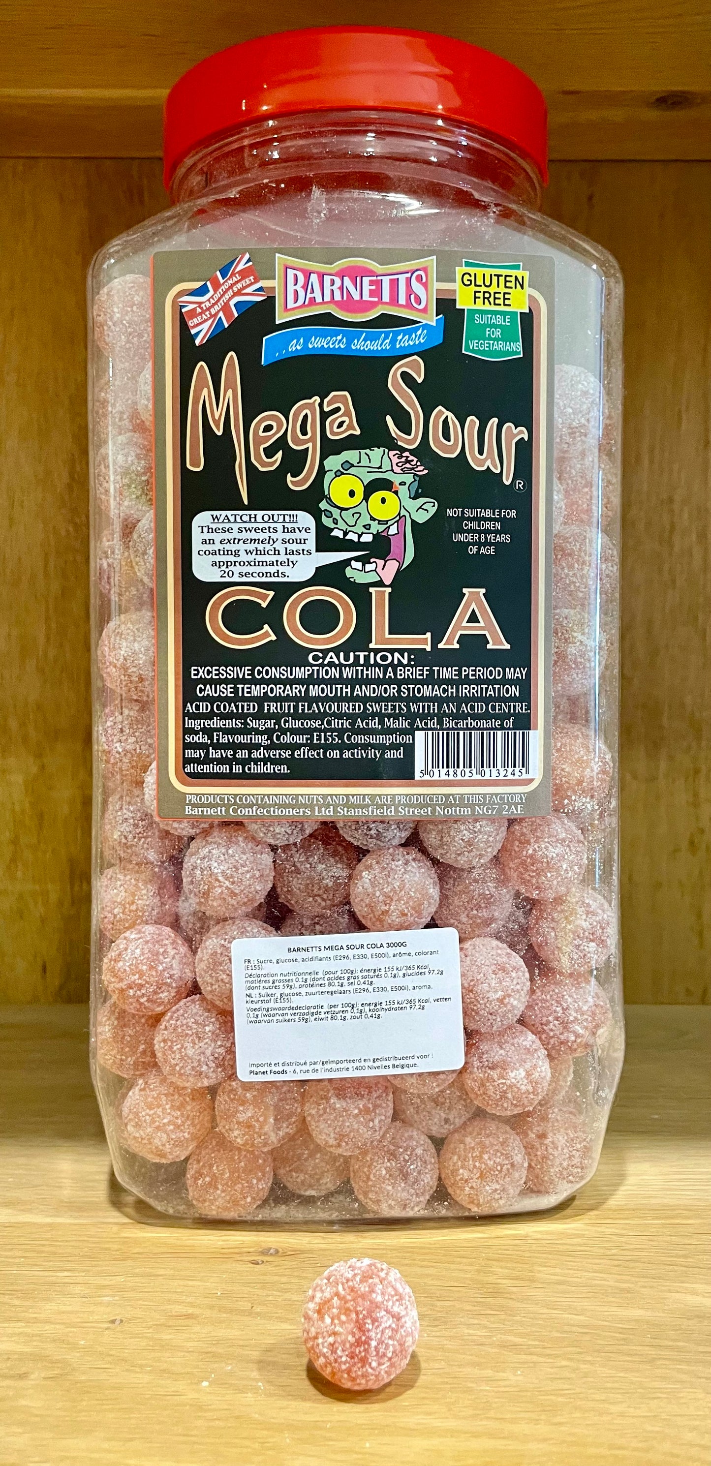 Barnetts Mega Sour Cola( bonbons les plus surs du monde) 1Pc