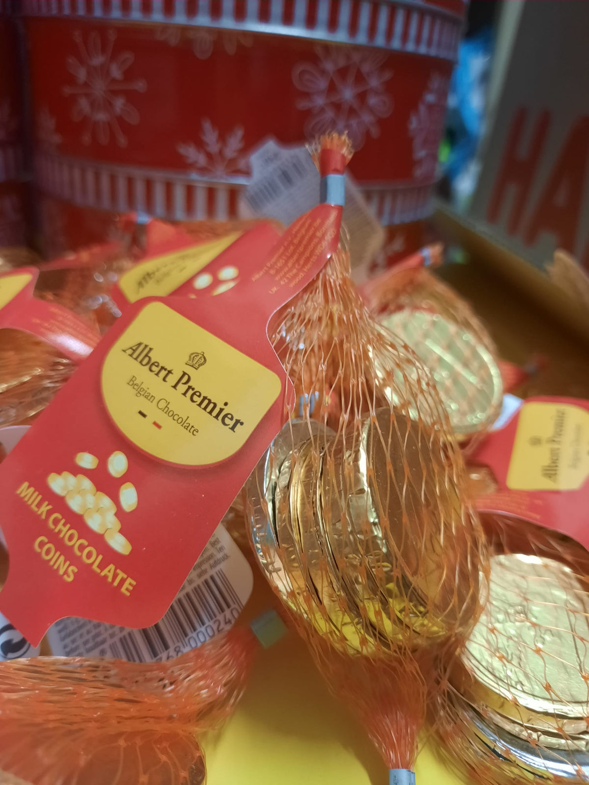 Filet de pièces en chocolat au lait